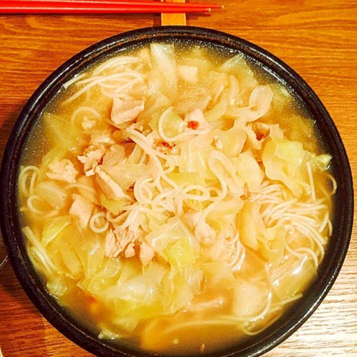 胸肉とキャベツ入りの温そうめん レシピ 作り方 By みゅうしろ 楽天レシピ 胸肉とキャベツ入りの温そうめん レシピ 作り方 By みゅうしろ 楽天レシピ